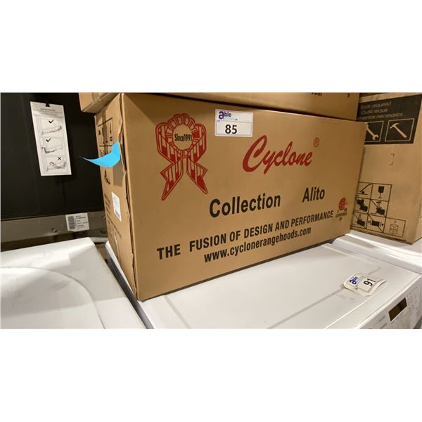 CYCLONE RANGE HOODS MODEL BX-600. 28" BAFFLE FILTER SINGLE MOTOR, TWIN FANS, 500CFM ROU