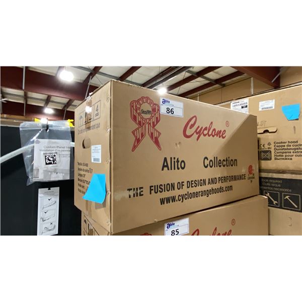 CYCLONE RANGE HOODS MODEL BX-600. 28" BAFFLE FILTER SINGLE MOTOR, TWIN FANS, 500CFM ROU