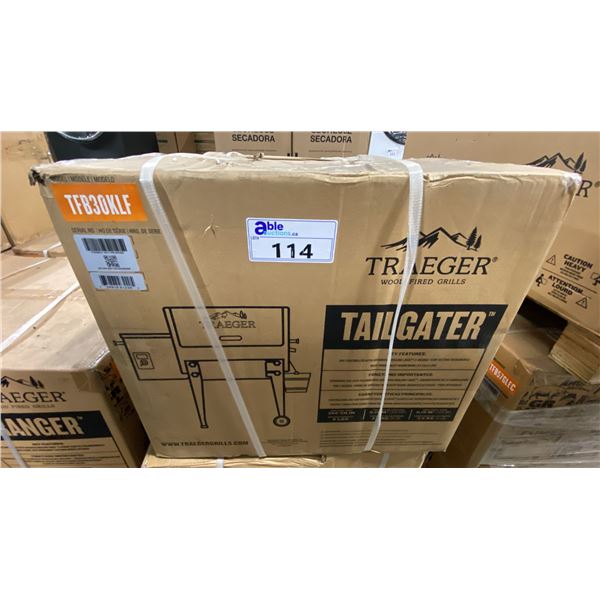 TRAEGER MODEL TFB30KLF. TAILGATER, COMPACT PORTABLE WOOD PELLET GRILL AND SMOKER