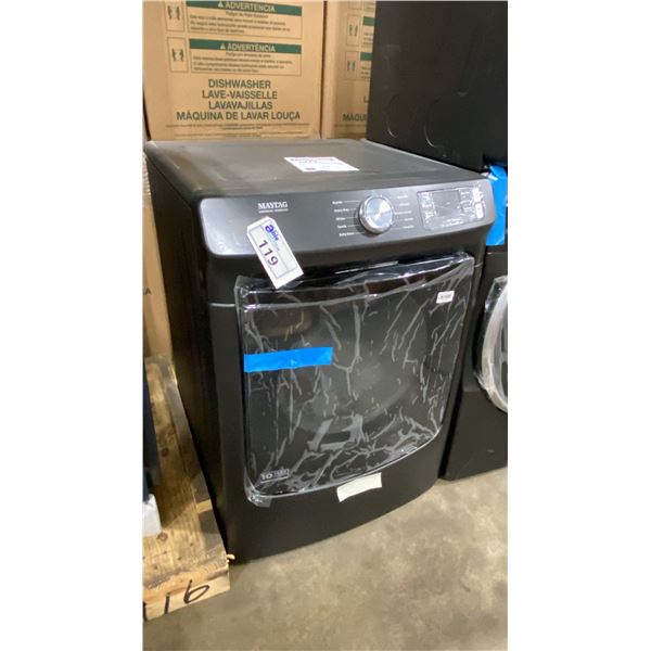 MAYTAG MODEL YMED5630MBK0.  27-INCH FRONT-LOAD STACKABLE ELECTRIC DRYER WITH 7.3 CUBIC FEET CAPACITY