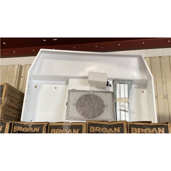 BROAN MODEL BP130WHN. RANGE HOOD, 30 INCH EXTERIOR WIDTH, UNDER-CABINET, HALOGEN