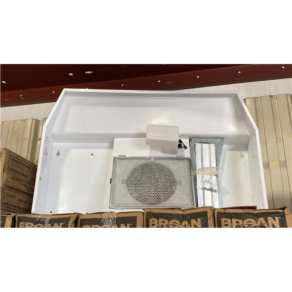 BROAN MODEL BP130WHN. RANGE HOOD, 30 INCH EXTERIOR WIDTH, UNDER-CABINET, HALOGEN