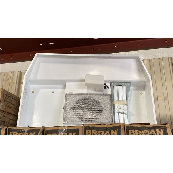 BROAN MODEL BP130WHN. RANGE HOOD, 30 INCH EXTERIOR WIDTH, UNDER-CABINET, HALOGEN