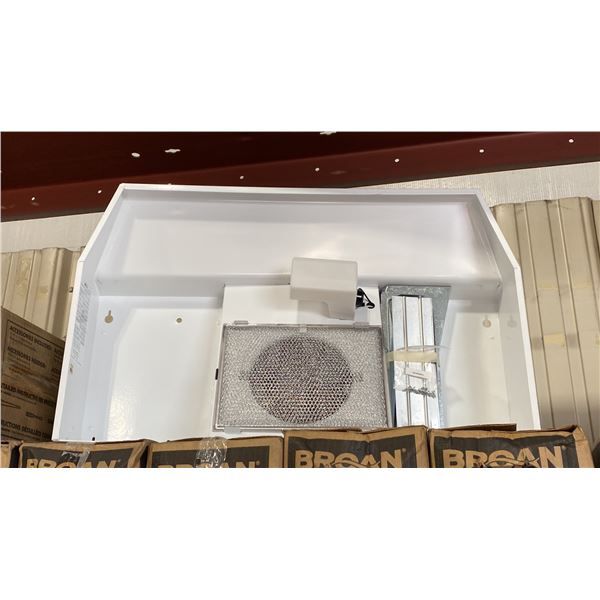BROAN MODEL BP130WHN. RANGE HOOD, 30 INCH EXTERIOR WIDTH, UNDER-CABINET, HALOGEN