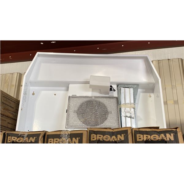 BROAN MODEL BP130WHN. RANGE HOOD, 30 INCH EXTERIOR WIDTH, UNDER-CABINET, HALOGEN