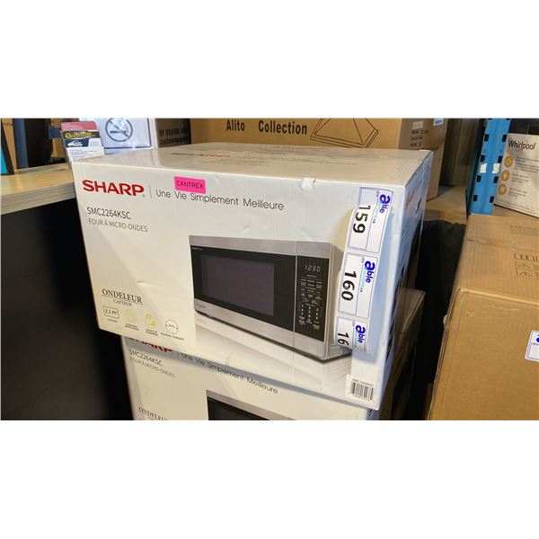 SHARP MODEL SMC2264KSC. COUNTERTOP MICROWAVE, 24 INCH EXTERIOR WIDTH, 2.2 CU. FT. CAPACITY, 1,100 W