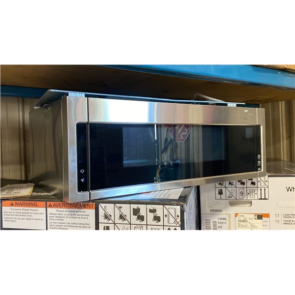 WHIRLPOOL MODEL YWML55011HS09. 1.1 CU. FT. LOW PROFILE MICROWAVE HOOD COMBINATION,  TAP-TO-OPEN DOOR