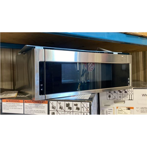 WHIRLPOOL MODEL YWML55011HS09. 1.1 CU. FT. LOW PROFILE MICROWAVE HOOD COMBINATION,  TAP-TO-OPEN DOOR