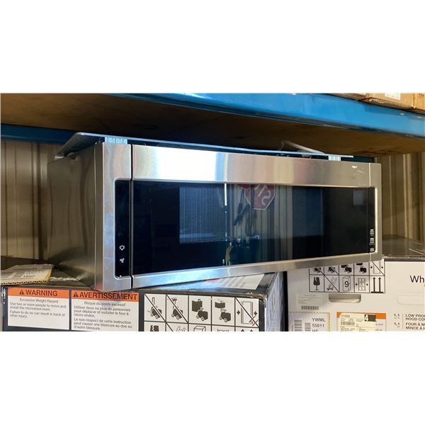 WHIRLPOOL MODEL YWML55011HS09. 1.1 CU. FT. LOW PROFILE MICROWAVE HOOD COMBINATION,  TAP-TO-OPEN DOOR