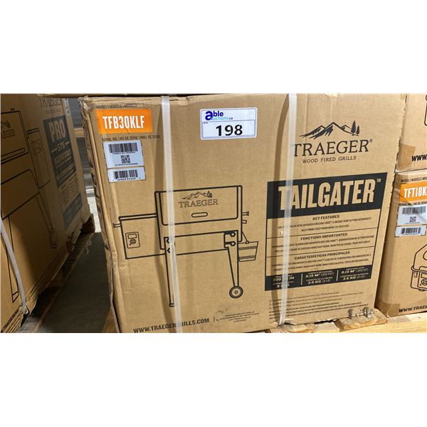 TRAEGER MODEL TFB30KLF. TAILGATER PORTABLE WOOD PELLET GRILL BBQ IN BLACK