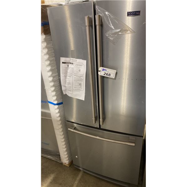 MAYTAG MODEL MFW2055FRZ. STAINLESS STEEL 30" 20 CU FT FRENCH DOOR REFRIGERATOR WITH EXTERNAL WATER