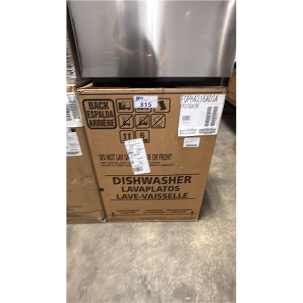 FRIGIDAIRE MODEL FDPH4316AD. 24" BUILT IN DISHWASHER IN BLACK STAINLESS STEEL