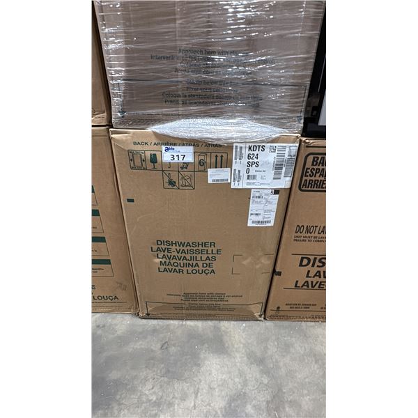 KITCHENAID MODEL KDTS624SPS. 24" BUILT IN DISHWASHER IN STAINLESS STEEL