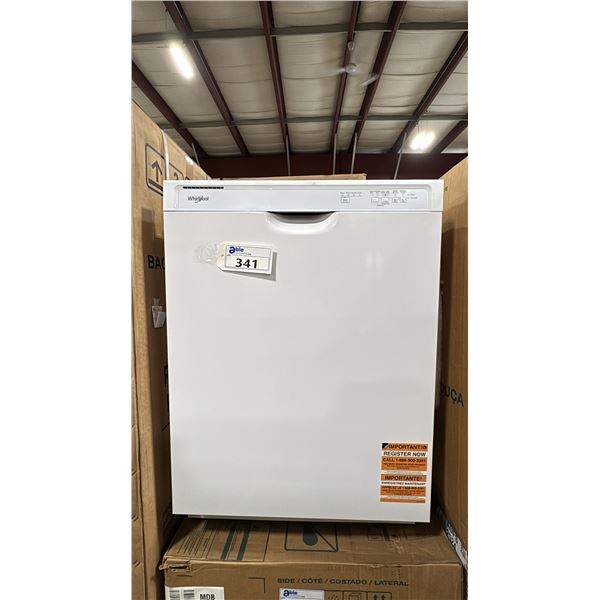 WHIRLPOOL MODEL WDF341PAPW. 24" BUILT IN DISHWASHER IN WHITE