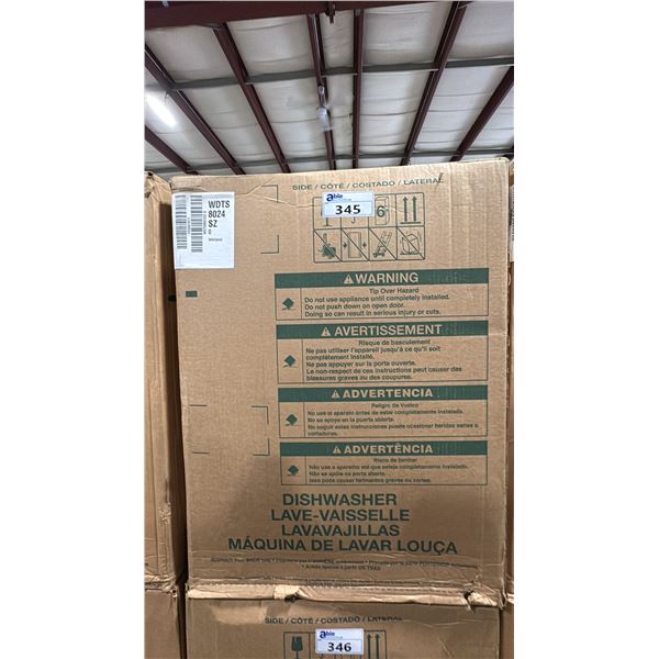 WHIRLPOOL MODEL WDTS8024SZ. 24" BUILT IN DISHWASHER IN STAINLESS STEEL