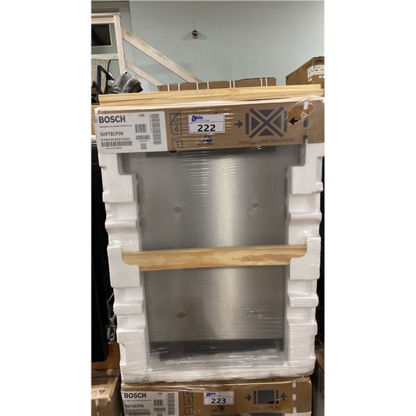 BOSCH MODEL SHP78CP5N. 24" STAINLESS STEEL BUILT IN DISHWASHER, 42 DBA, TOP TOUCH CONTROLS, CRYSTAL