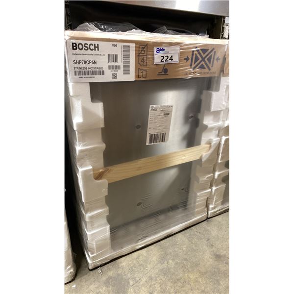 BOSCH MODEL SHP78CP5N. 24" STAINLESS STEEL BUILT IN DISHWASHER, 42 DBA, TOP TOUCH CONTROLS, CRYSTAL