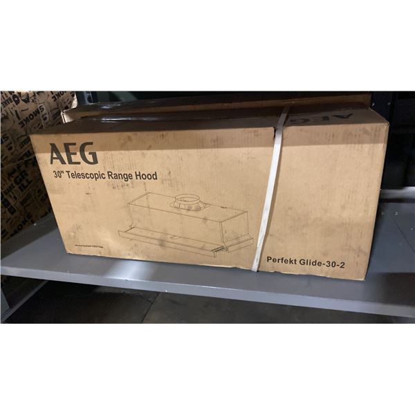 AEG PERFEKT GLIDE-30-2. 30"  BUILT IN, TELESCOPIC GLIDE OUT UNDER CABINET RANGE HOOD