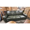 Image 1 : DECOREST MODEL 3483-01. LEATHER SOFA, DARK OLIVE GREEN
