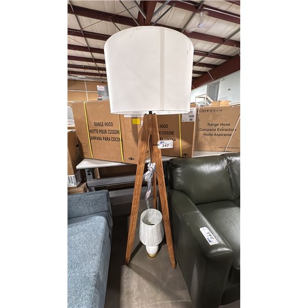 ASHLEY MODEL L329011. DALLSON WOOD FLOOR LAMP AND SMALL TABLE LAMP