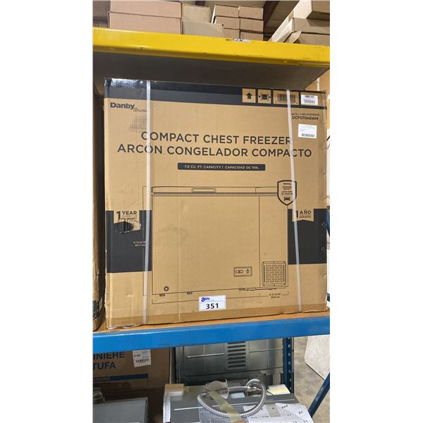 DANBY DIPLOMA MODEL CDF070A6WM. 35" SQUARE CHEST FREEZER IN WHITE