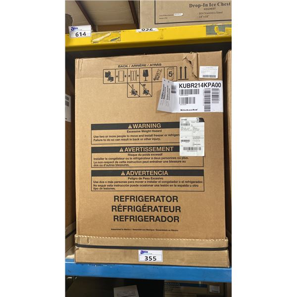 KITCHEAID MODEL KUBR214KPA00. 24" PANEL READY BEVERAGE CENTER WITH WOOD RACKS