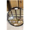 Image 1 : ROUND BLACK METAL FRAMED ACCENT MIRROR APPROX 31"