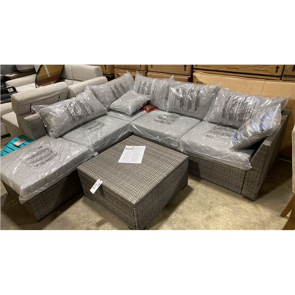 ASHLEY FURNITURE PETAL ROAD LOVESEAT/SECTIONAL WITH OTTOMAN