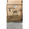 Image 1 : SIGNATURE DESIGN BY ASHLEY LOUNGE CHAIR/ OTTOMAN/ END TABLE WITH CUSHIONS SET IN GREY IN BOX