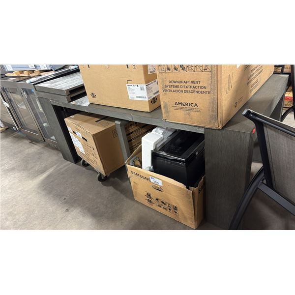 TRANSFORMER TABLE VERSATILE EXTENDING DINING TABLE WITH 5- 20" W EXTENSION PANELS IN SILVER BIRCH