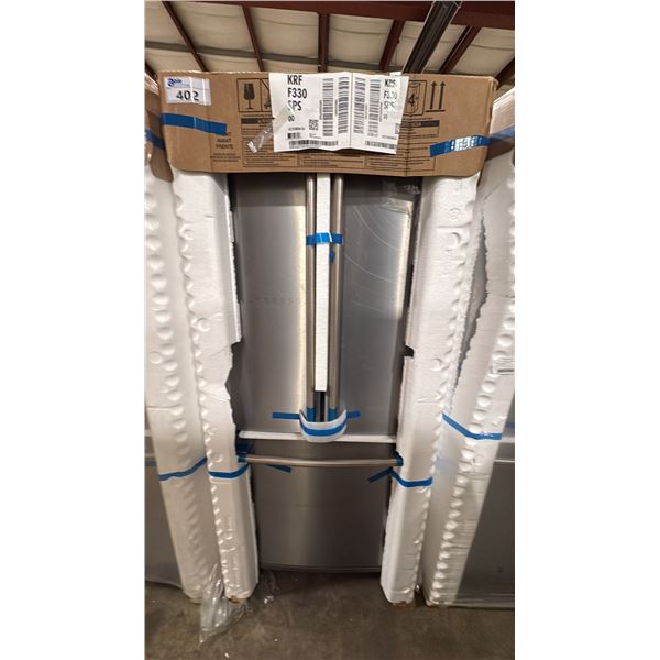 KITCHENAID MODEL KRFF330SPS. 30" 19.68 CU FT STAINLESS STEEL FRENCH REFRIGERATOR WITH INTERIOR