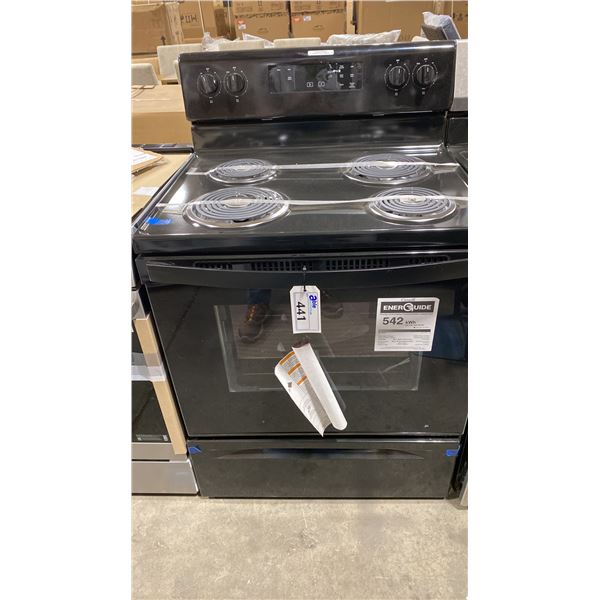 WHIRPLOOL MODEL YWFC150M0JB4. 30" COIL TOP ELECTRIC RANGE MANUAL CLEAN WITH STORAGE DRAWER