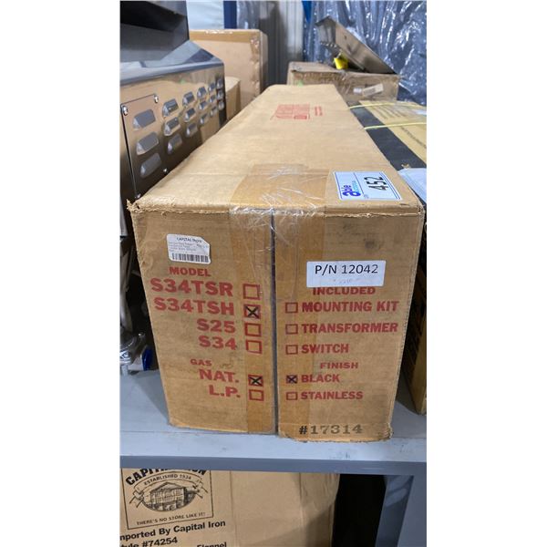 INFRARED DYNAMICS MODEL S34TSR. COMMERCIAL QUALITY UNVENTED NATURAL GAS FIRED INFRARED PATIO HEATER