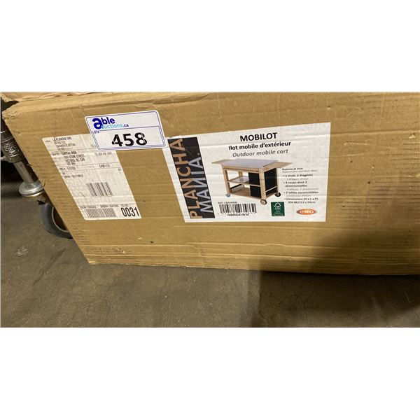 ENO MOBILOT OUTDOOR ROBINA WOOD/STAINLESS STEEL MOBILE SERVING CART