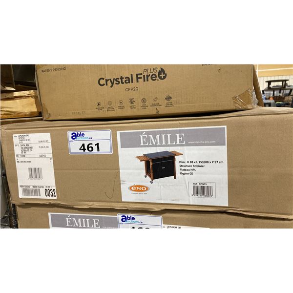 ENO EMILE MODEL DPN53. FREESTANDING MOBILE GRILL & EQUIPMENT CART