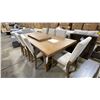 Image 2 : PIKE & MAIN 9 PCS LIGHT WOOD DINING SET INCLUDING TABLE LEAF, 8 BEIGE PADDED SIDE CHAIRS *DISPLAY