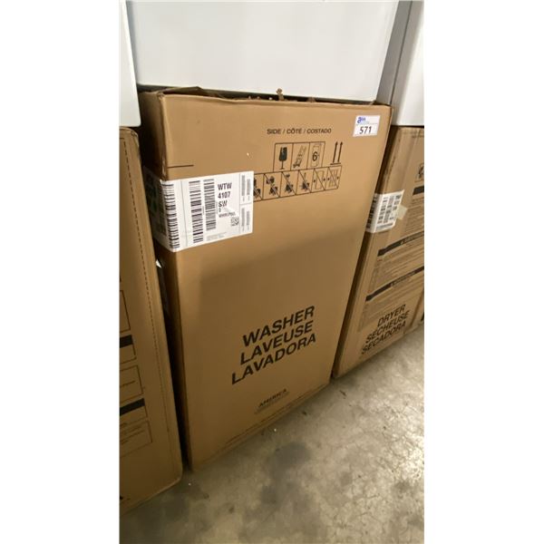 WHIRLPOOL MODEL WTW4107SW0. WHITE 4.24.8 CU FT TOP LOAD WASHING MACHINE WITH 2-IN-1 REMOVABLE