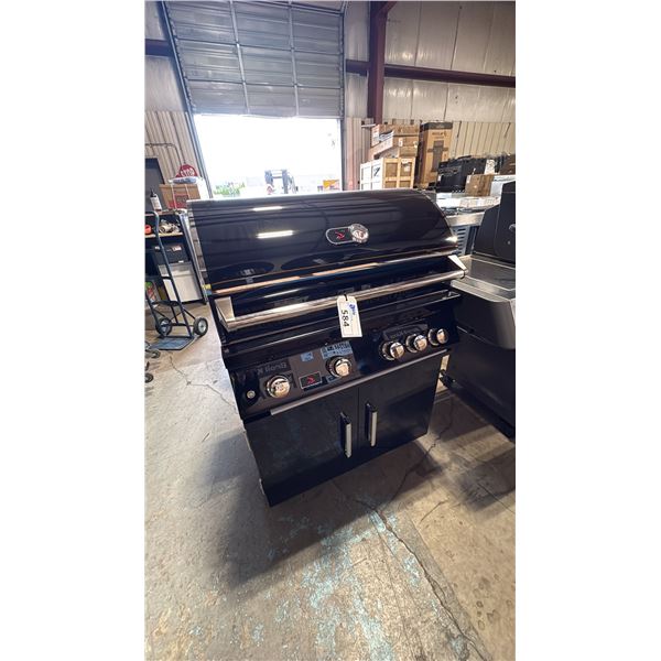 BONFIRE MODEL CBF4DD-B. BLACK STAINLESS STEEL 34" 4 BURNER PROPANE GRILL
