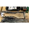 Image 3 : GROUP OF ASSORTED BBQ ACCESSORIES- PROPANE ADAPTOR HOSE, WOOD SCRAPER PADDLES, COOKING TONGS,