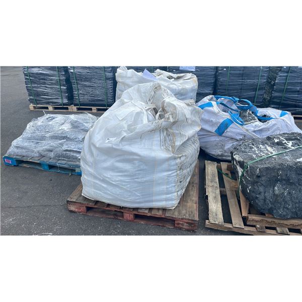 4' X 4' PALLET BAG OF GREY PROFESSIONAL OUTDOOR LANDSCAPE RIVER STONE *MUST TAKE ALL ON PALLET*