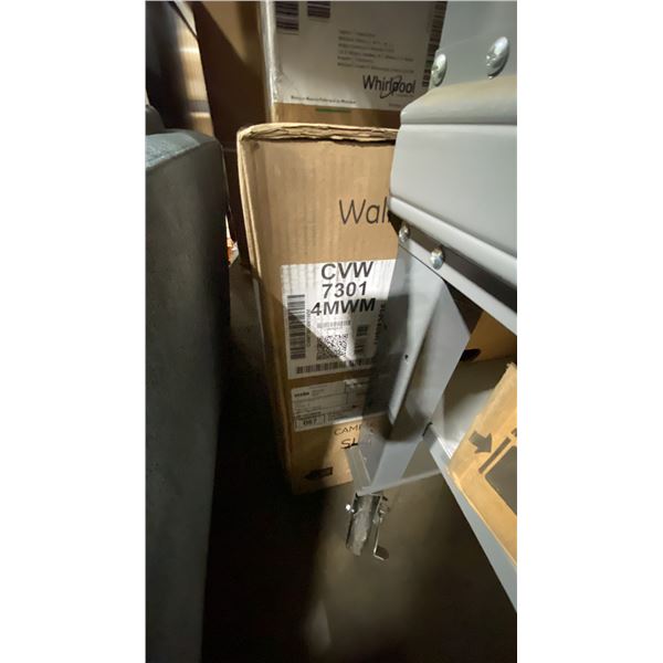 CAFE MODEL CVW73014MWM. 30" WALL-MOUNT GLASS CANOPY CHIMNEY RANGE HOOD
