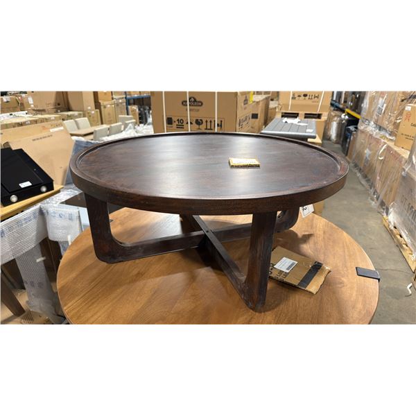 GROUPE CORCORAN MODEL ZC-033-DB-R-BOI ACACIA 33" ROUND COCKTAIL TABLE *DISPLAY ONLY, NOT IN BOX*