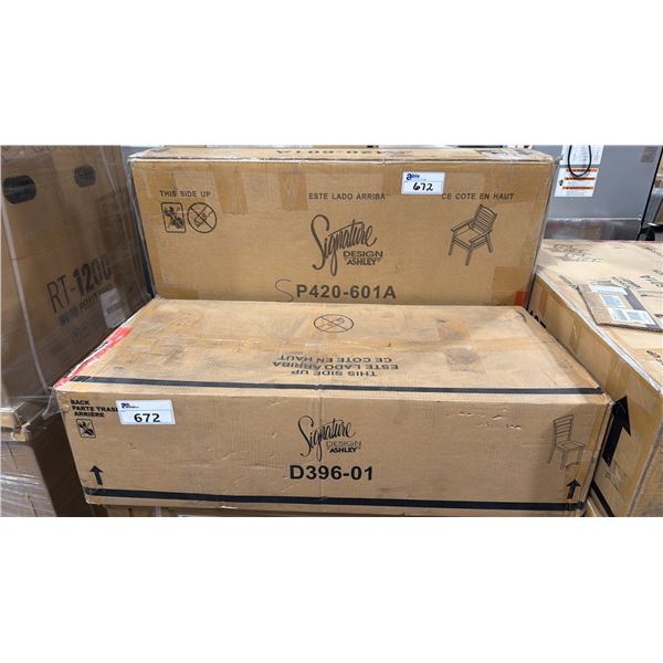 PAIR OF ASHLEY SIGNATURE DESIGN MODEL P420-601A ARM CHAIRS & ASHLEY MODEL D396-01 SIDE CHAIR