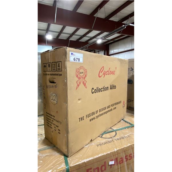 CYCLONE ALTIO COLLECTION MODEL NA-330 PRO MODERN UNDERMOUNT RANGE HOOD *IN BOX*