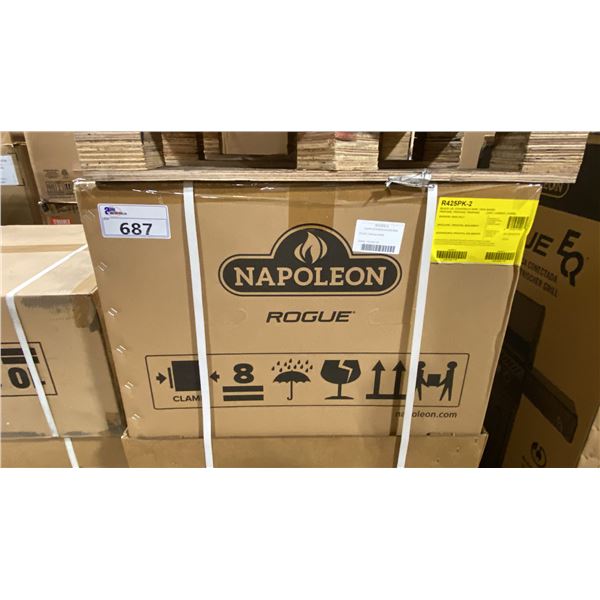 NAPOLEON MODEL R425PK-2. ROGUE 425 BLACK PROPANE GAS GRILL WITH 3 BURNERS, 576 SQ IN TOTAL GRILLING