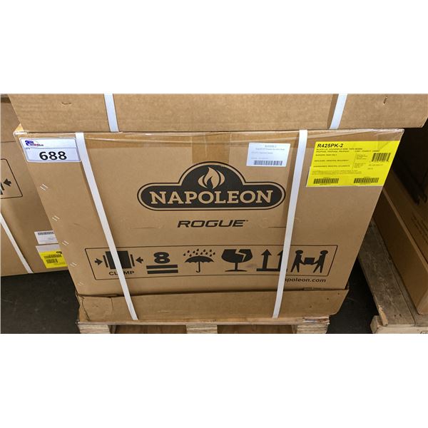 NAPOLEON MODEL R425PK-2. ROGUE 425 BLACK PROPANE GAS GRILL WITH 3 BURNERS, 576 SQ IN TOTAL GRILLING