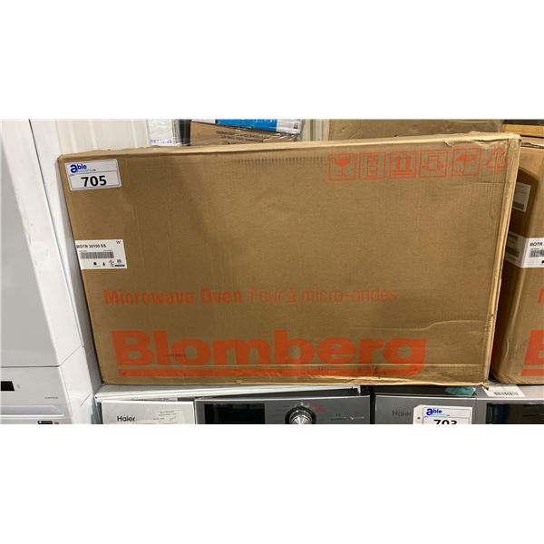 BLOMBERG MODEL BOTR30100SS. 30" 1.5 CU FT STAINLESS STEEL OVER THE RANGE MICROWAVE OVEN WITH