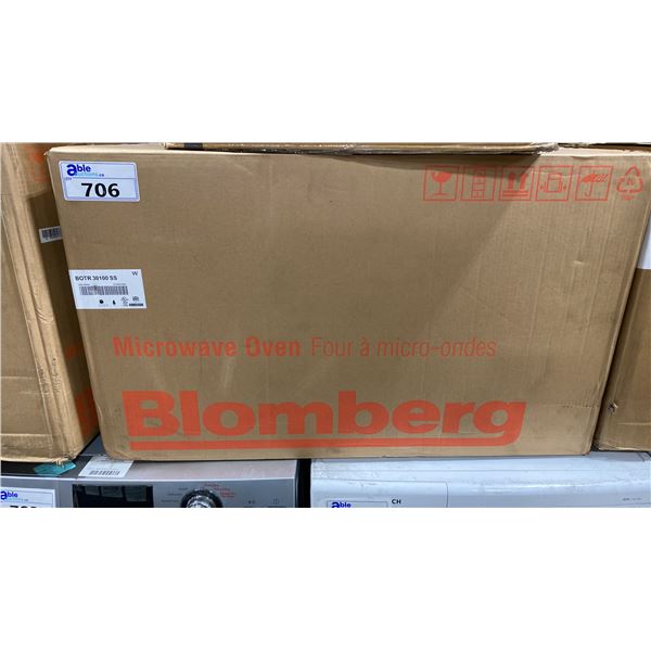 BLOMBERG MODEL BOTR30100SS. 30" 1.5 CU FT STAINLESS STEEL OVER THE RANGE MICROWAVE OVEN WITH