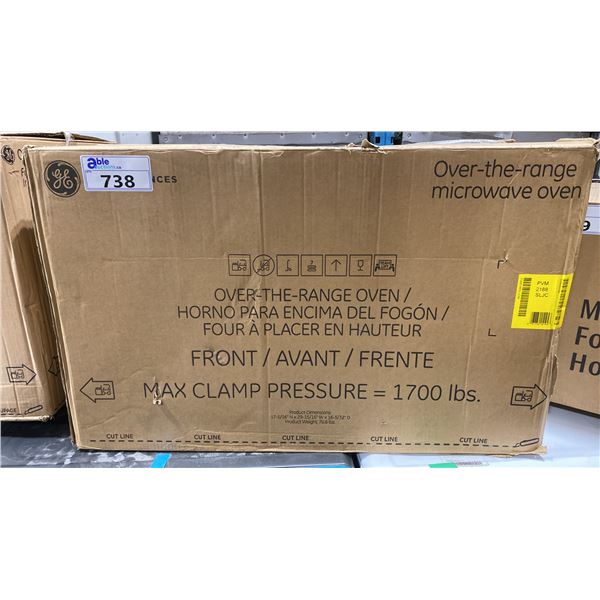 GE MODEL PVM2188SLJC. PROFILE 2.1 CU.FT. SPACEMAKER OVER-THE-RANGE MICROWAVE OVEN SLATE