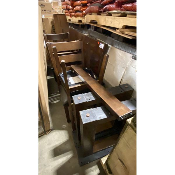 DARK WOOD DINING TABLE WITH 6 CHAIRS *HAS COSMETIC DAMAGE*
